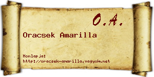 Oracsek Amarilla névjegykártya